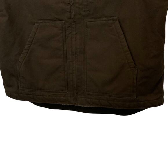 Carhartt Brown Vest Washed Duck Sherpa Lined Mock Neck Mens Large - Picture 3 of 11